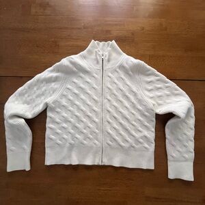 Stitches White Textured Women's Sweater